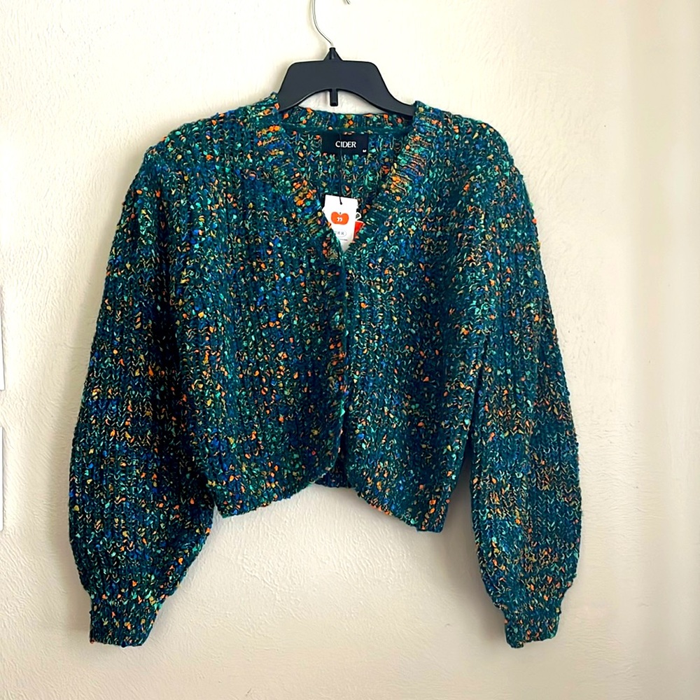 Colorful V-neck Knit Cardigan